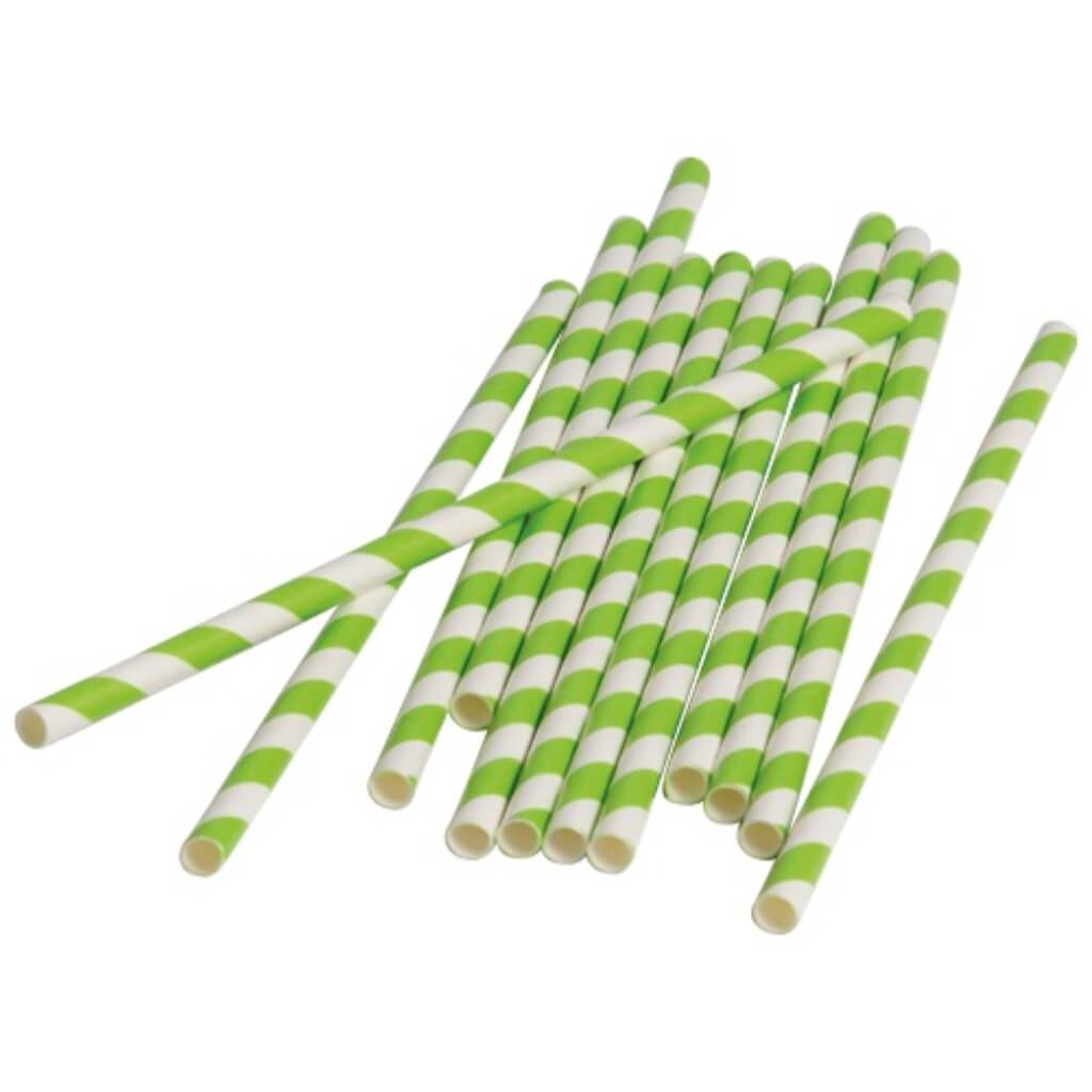 PAPER STRAWS/LIME GREEN 