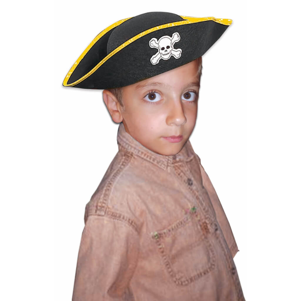 Pirate Hat with Gold Trim