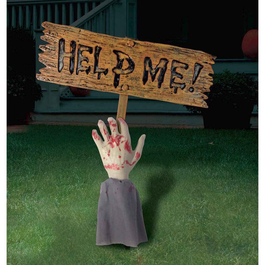 Sign Zombie Arm Stake
