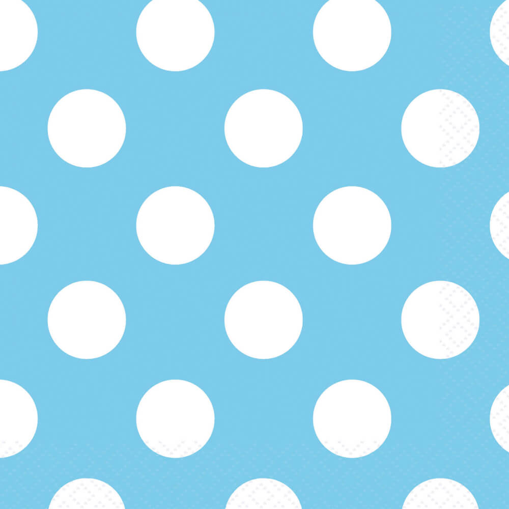 Powder Blue Dots Beverage Napkins, 16ct 