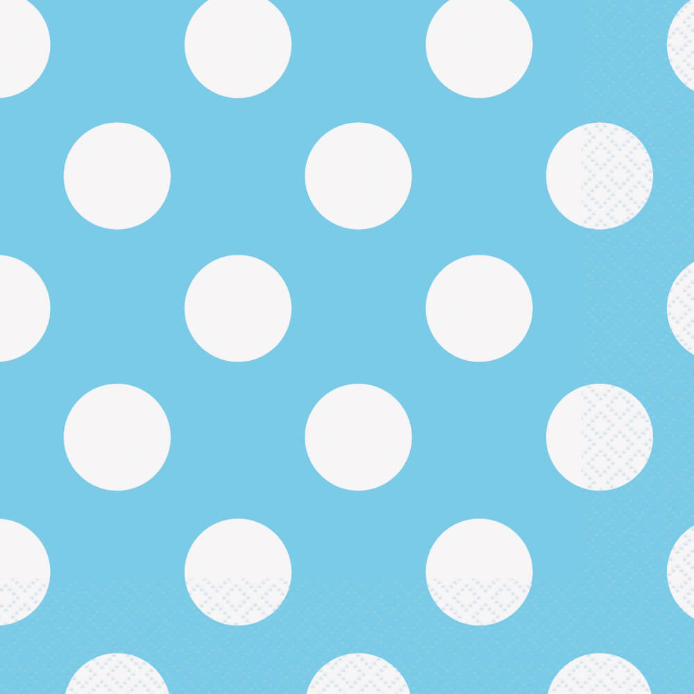 Powder Blue Dots Lunch Napkins, 16ct 