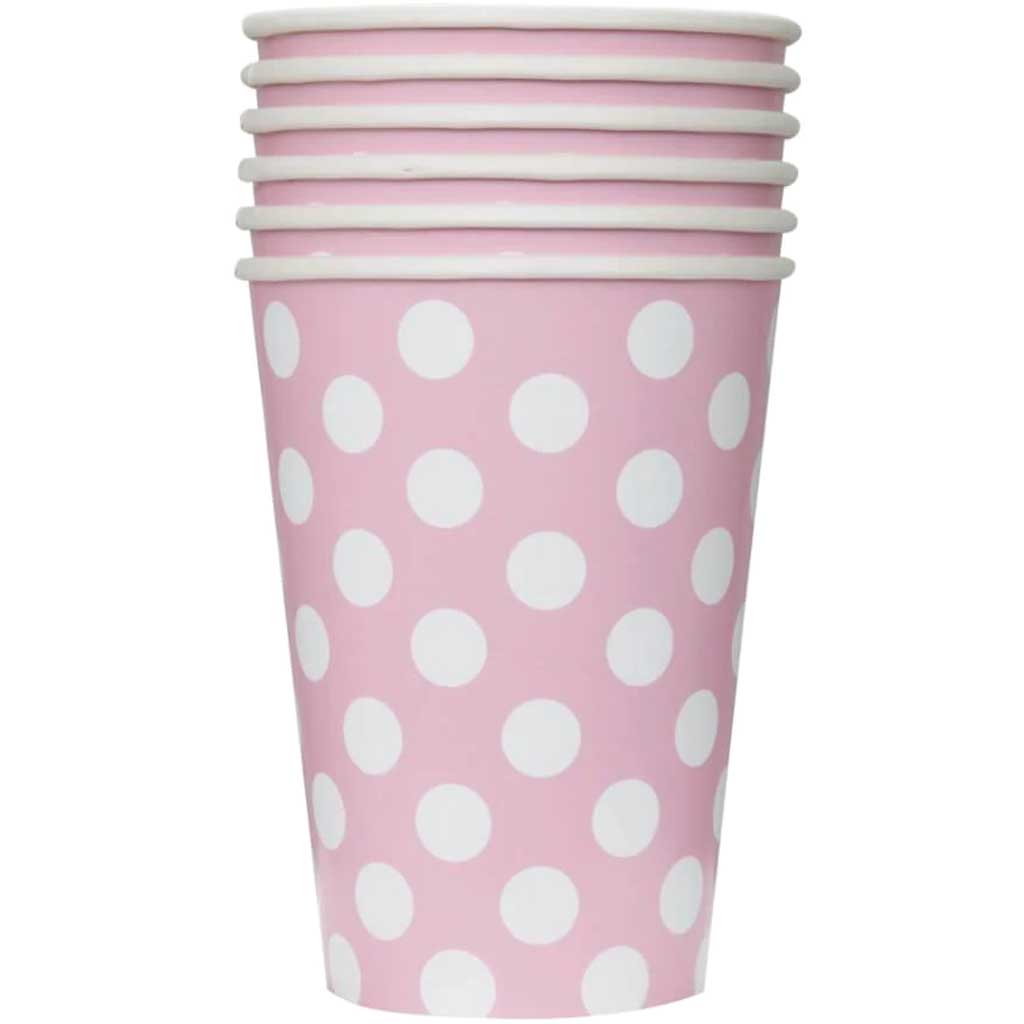 Lovely Pink Dots 12oz Paper Cups, 6ct 