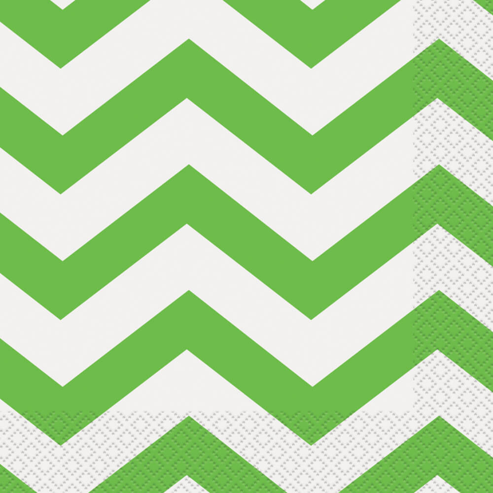 Lime Green Chevron Lunch Napkins, 16ct 