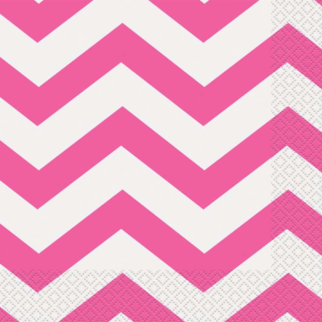 Hot Pink Chevron Lunch Napkins, 16ct 