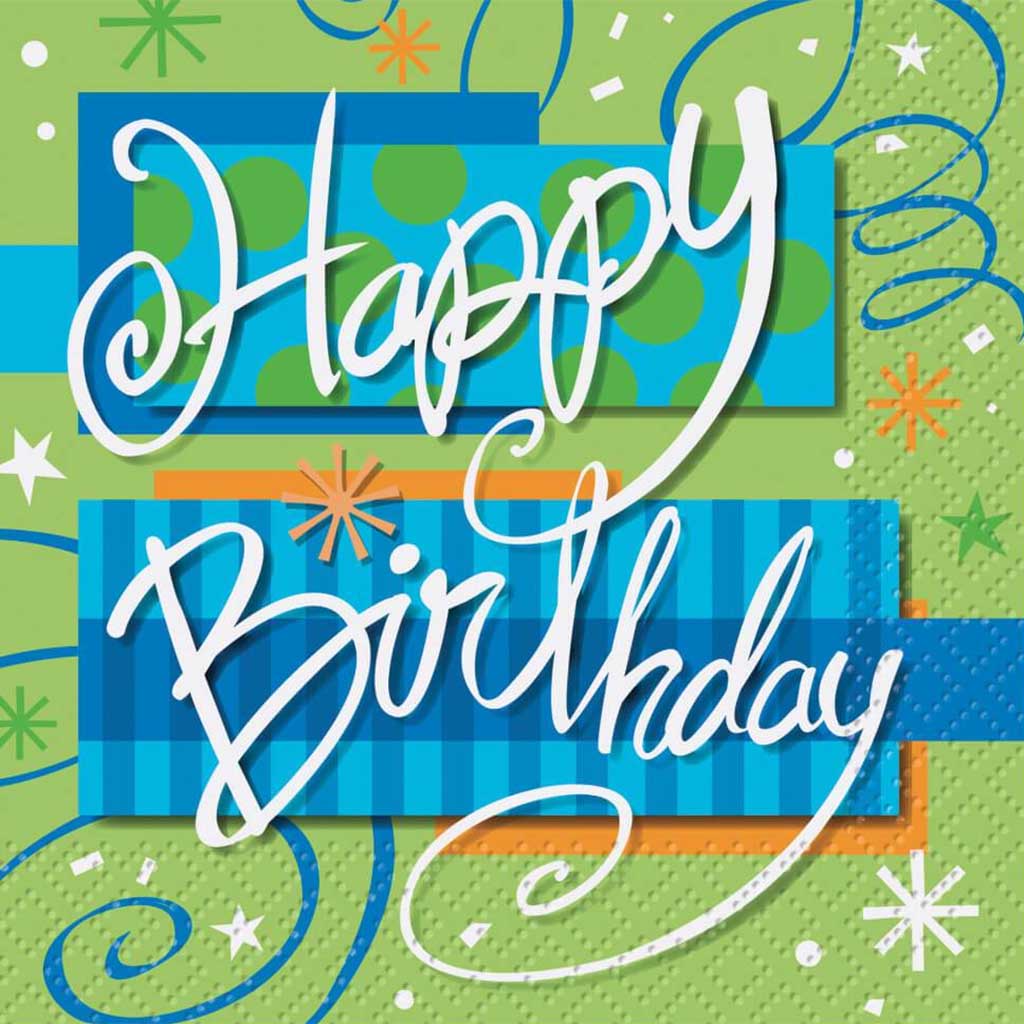 Bright Birthday Beverage Napkins, 16ct 