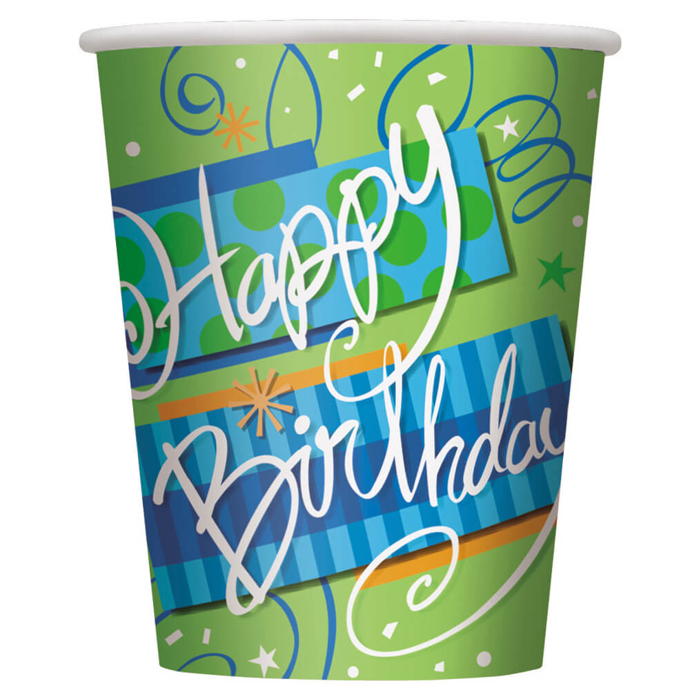 Bright Birthday 9oz Paper Cups , 8ct 