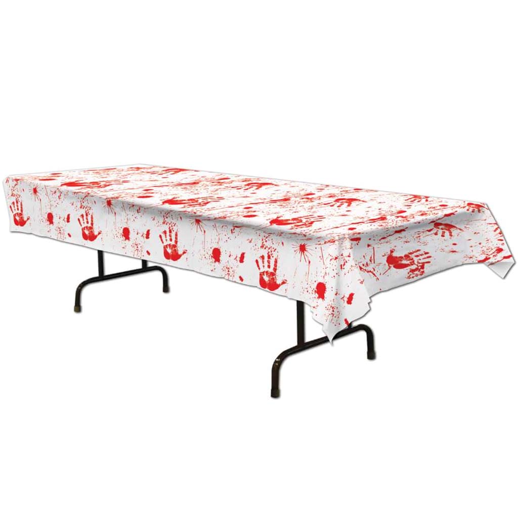 Bloody Handprints, Rectangular Tablecover 54in x 108in 