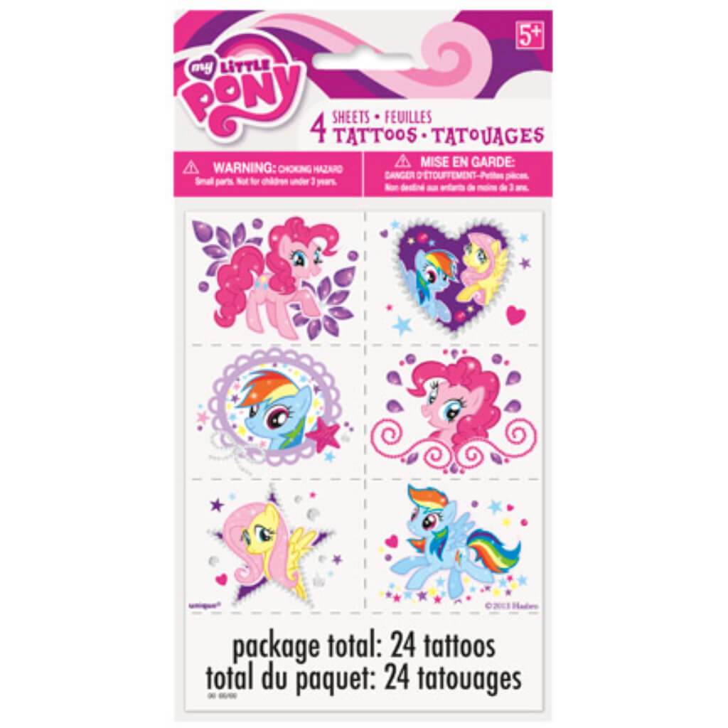 My Little Pony Tattoo Sheets, 4ct 