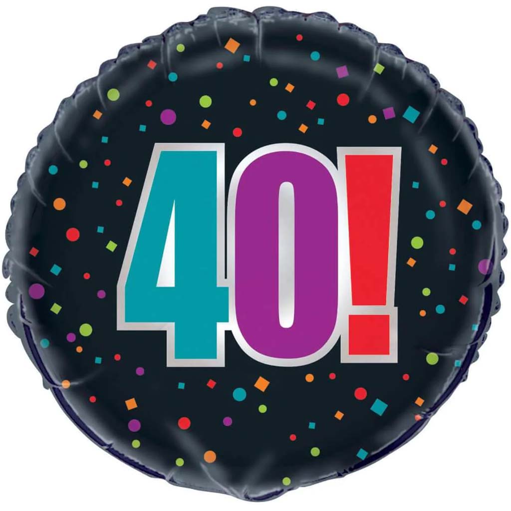 Birthday Cheer Age 40 Foil Balloon, 18in 