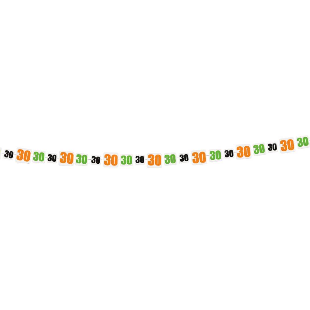 Paper Garland 9ft, Birthday Cheer Number 30 