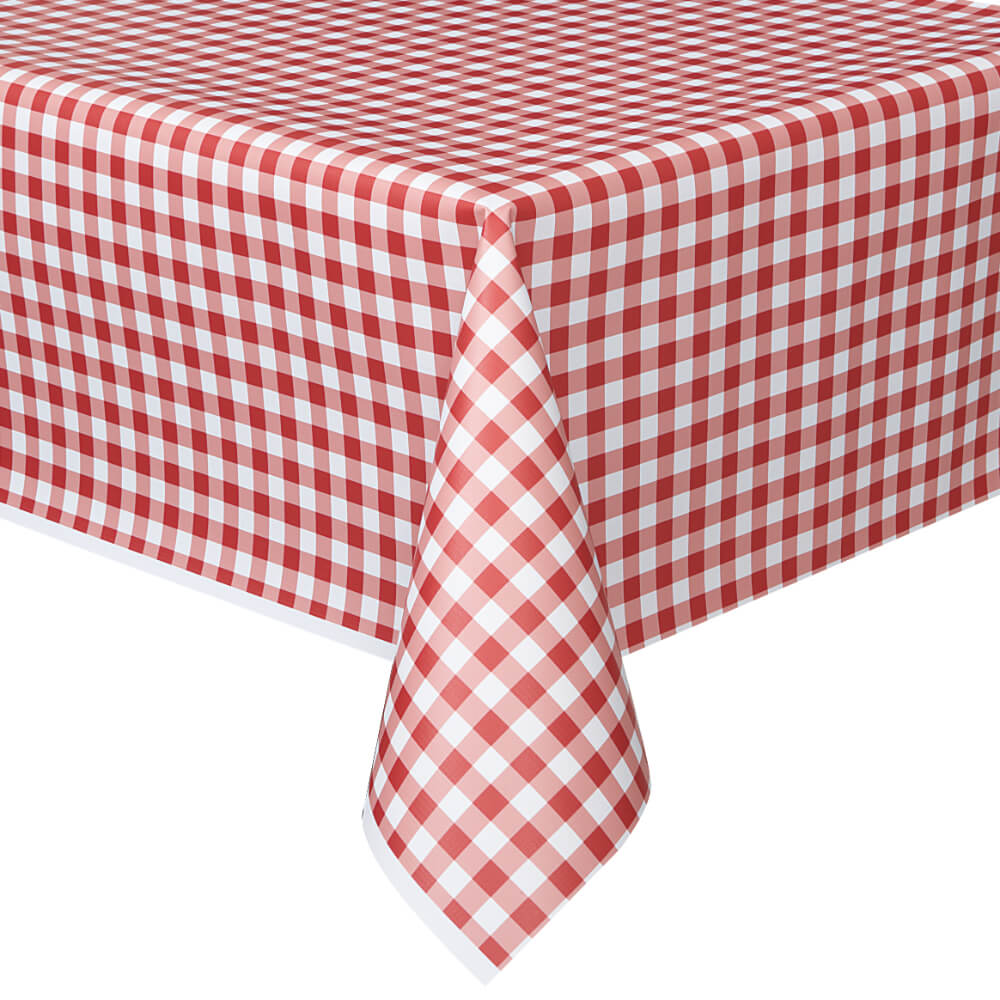 Rectangular Tablecover 54in x 108in, Red Gingham 