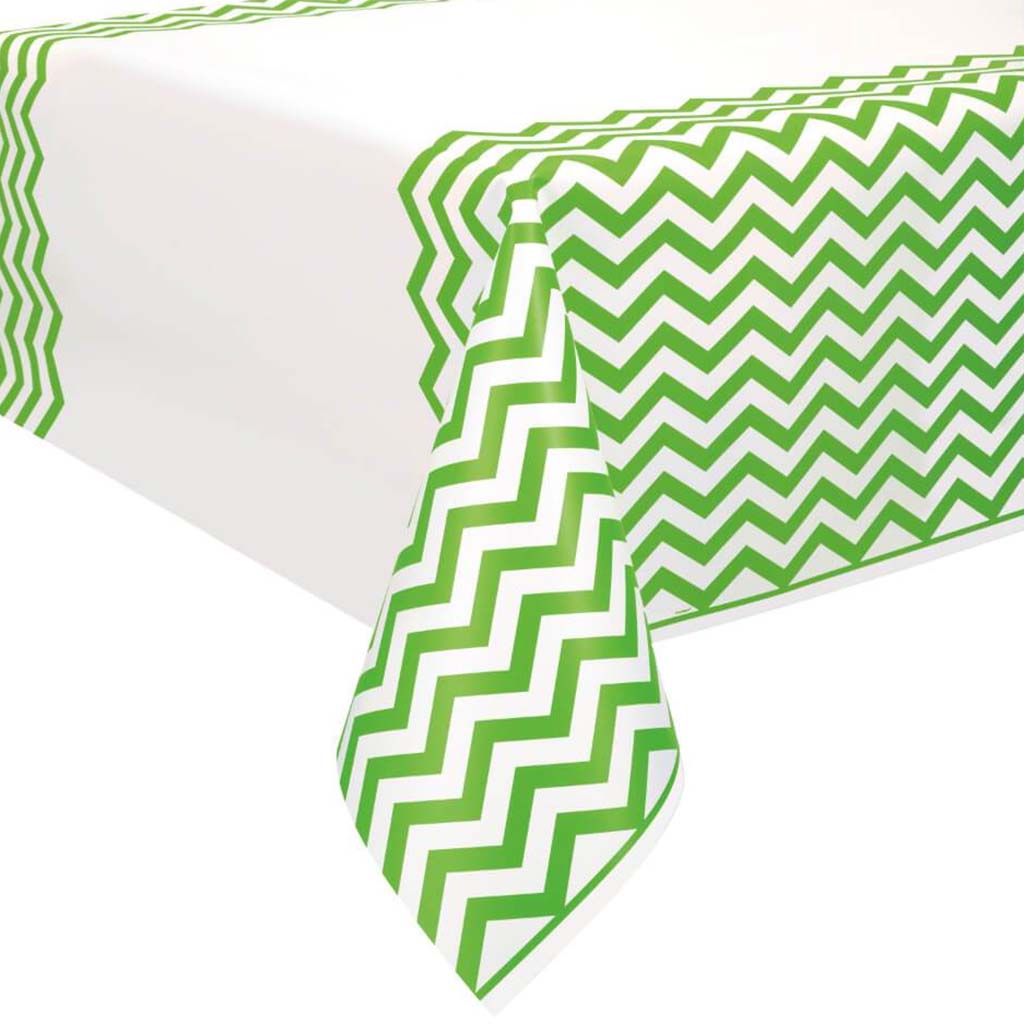 Lime Green Chevron Rectangular Tablecover 54in x 108in, 