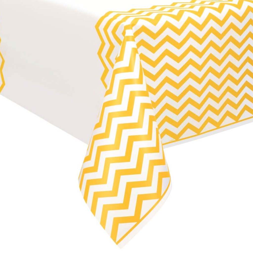 Rectangular Tablecover 54in x 108in, Sunflower Yellow Chevron 