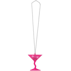 LED Glow Necklace, Martini Glass 