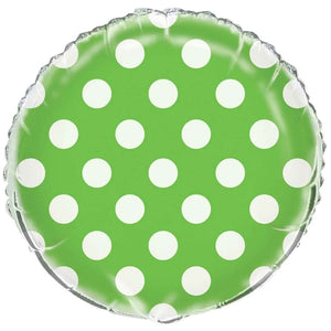Lime Green Dots Foil Balloon, 18in 