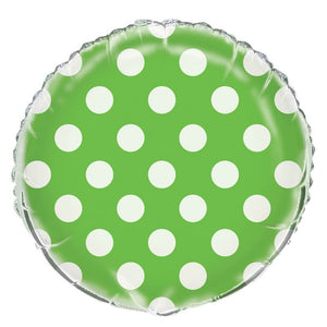 Lime Green Dots Foil Balloon, 18in