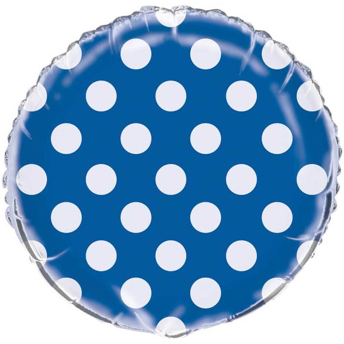 Royal Blue Dots Foil Balloon, 18in 