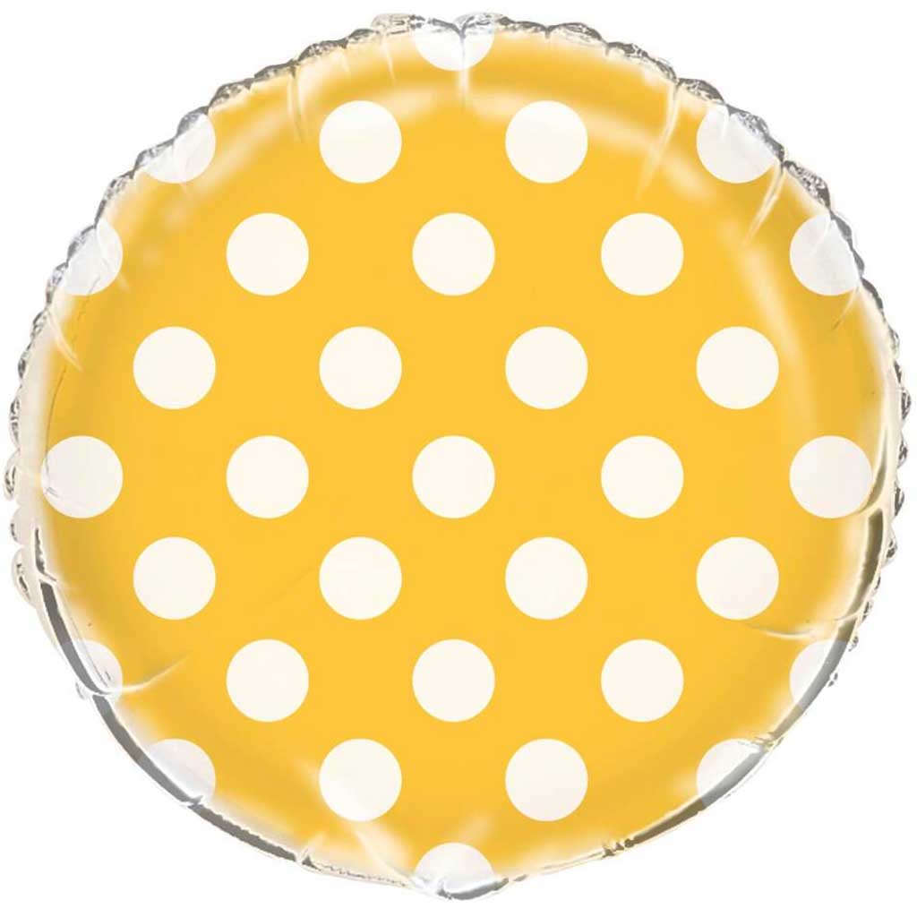 Sunflower Yellow Dots Foil Balloon 18in 