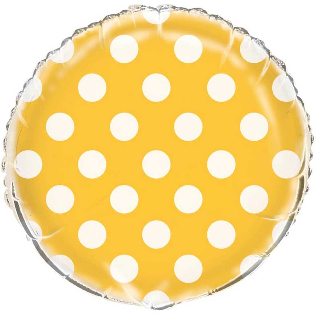 Sunflower Yellow Dots Foil Balloon 18in 