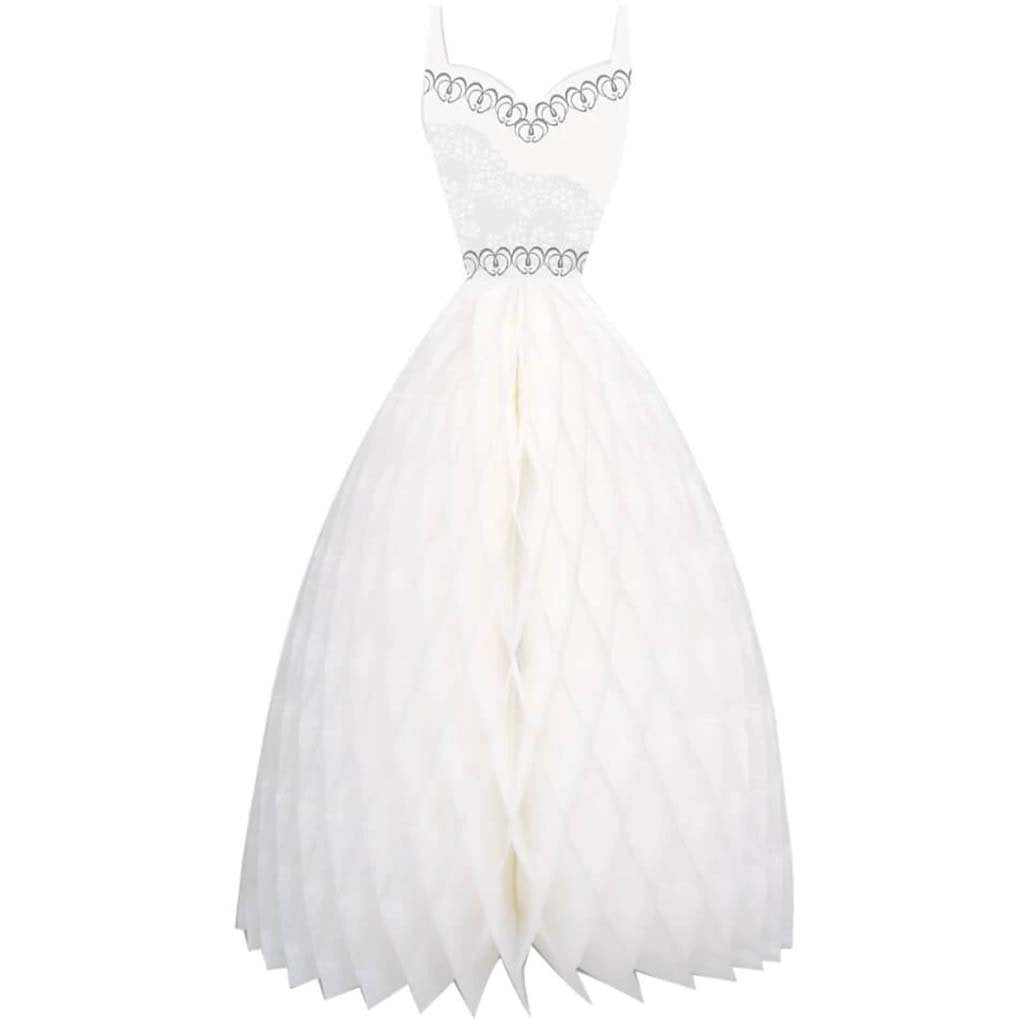 Honeycomb Decoration 12in, Wedding Dress Shaped 