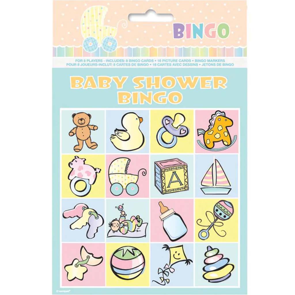 Bingo Game for 8, Baby Shower 