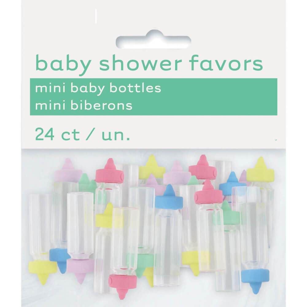 Favors Assorted Colors 24ct, Mini Baby Bottles 