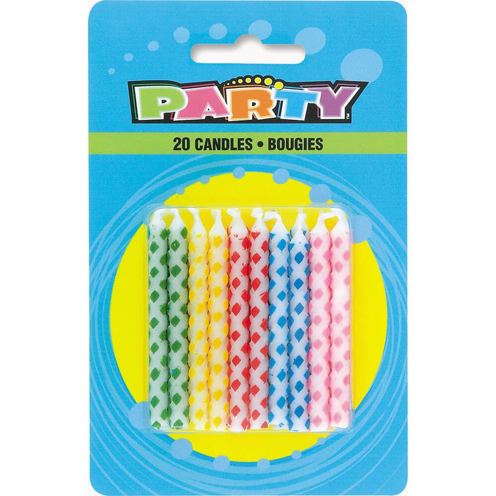Birthday Candles 20ct, Diamond Dot 