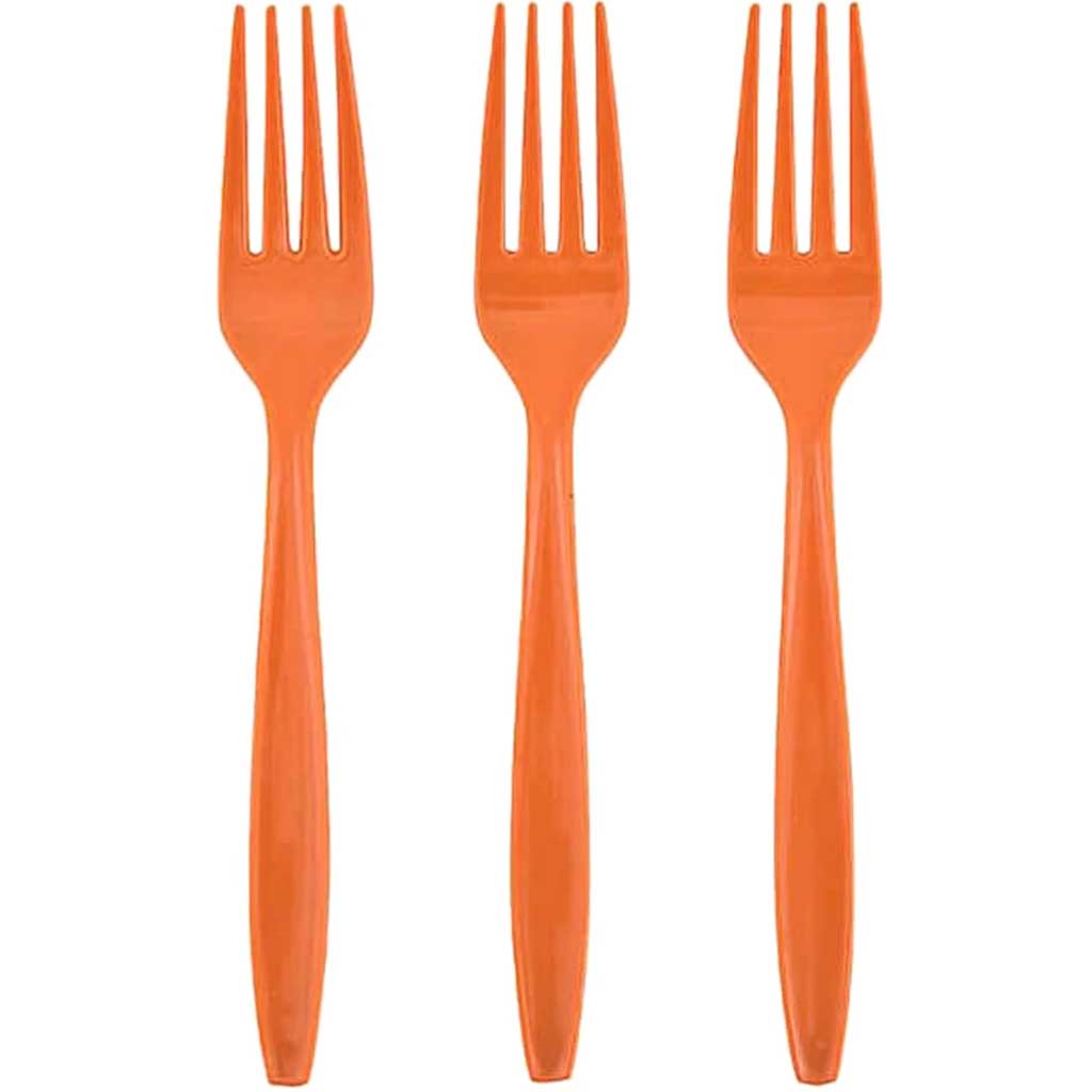 Pumpkin Orange Forks 24