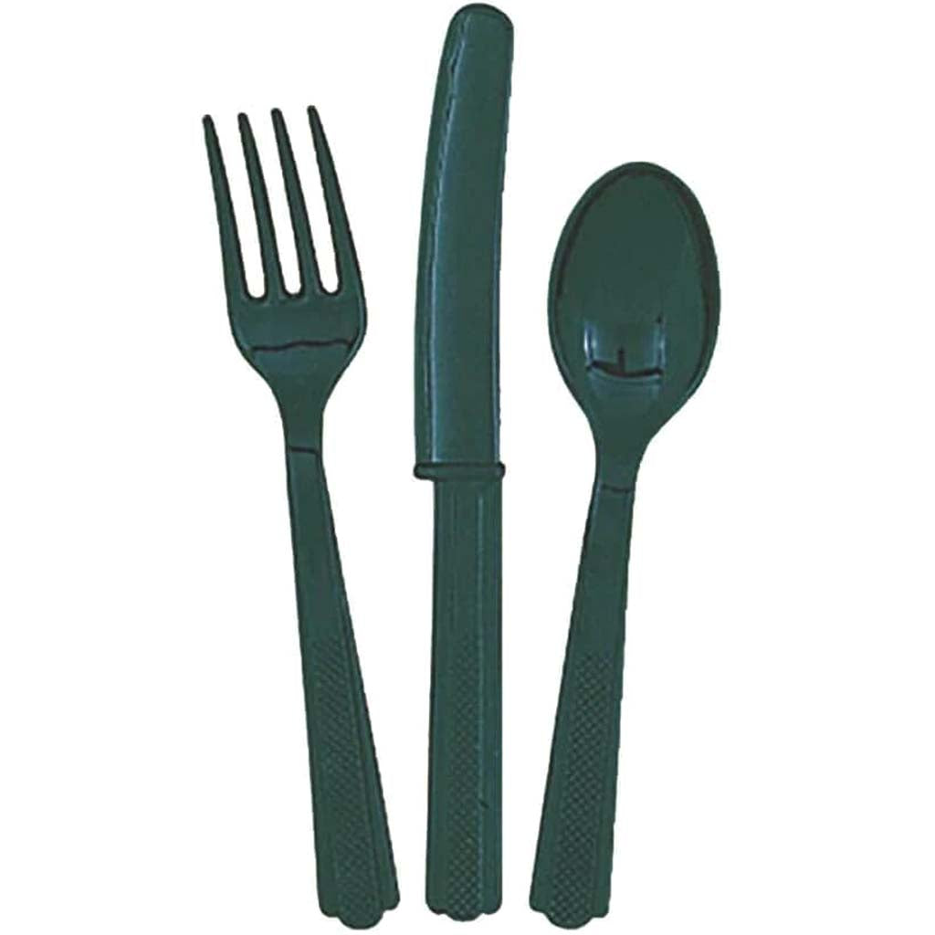 Green Assorted Cutlery 24pc 