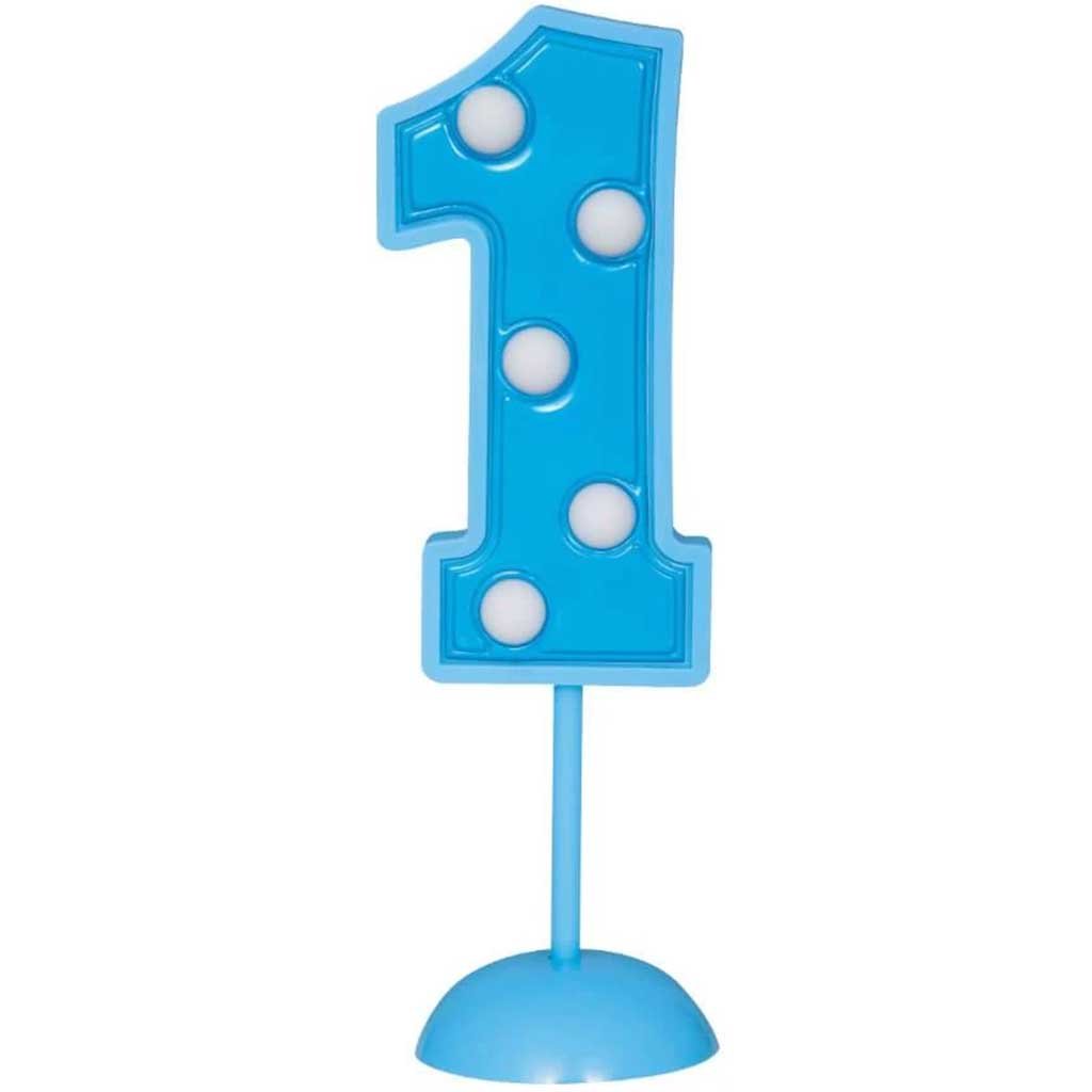 Flashing Number 1 Decoration - Blue 