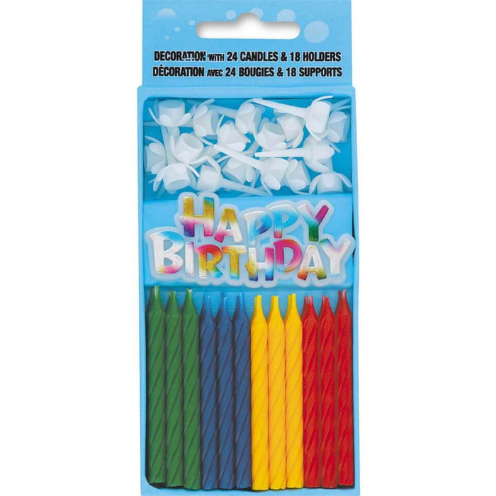 Birthday Candle & Holder Set, 43pc Multicolor 