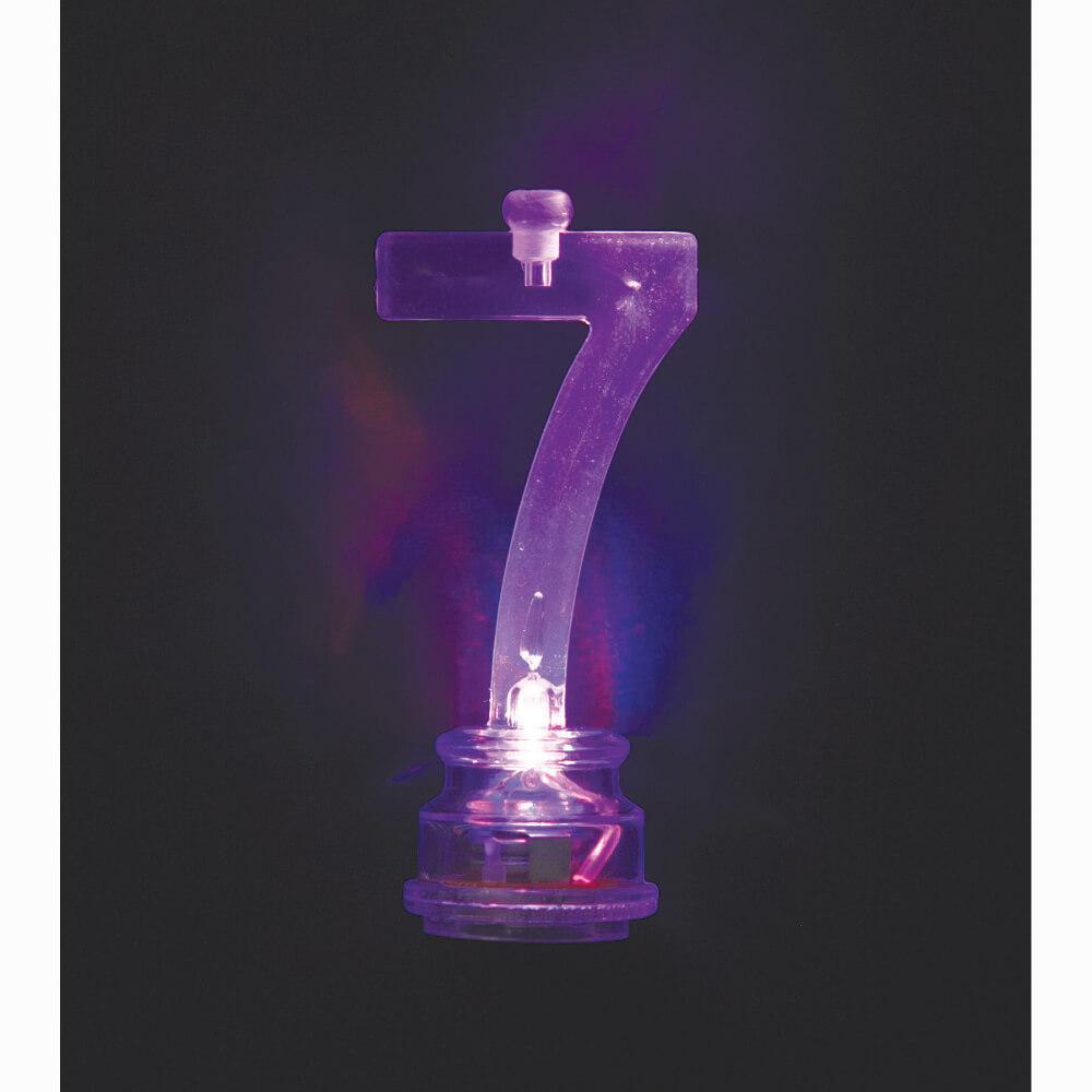 Flashing Candle Holder Number 7 with Birthday Candle 