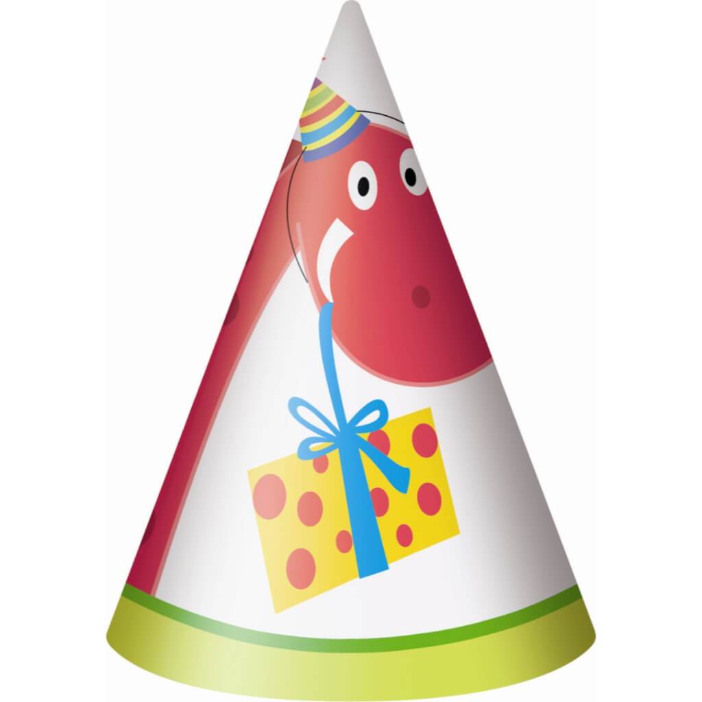 Dino Party Hats, 8ct 