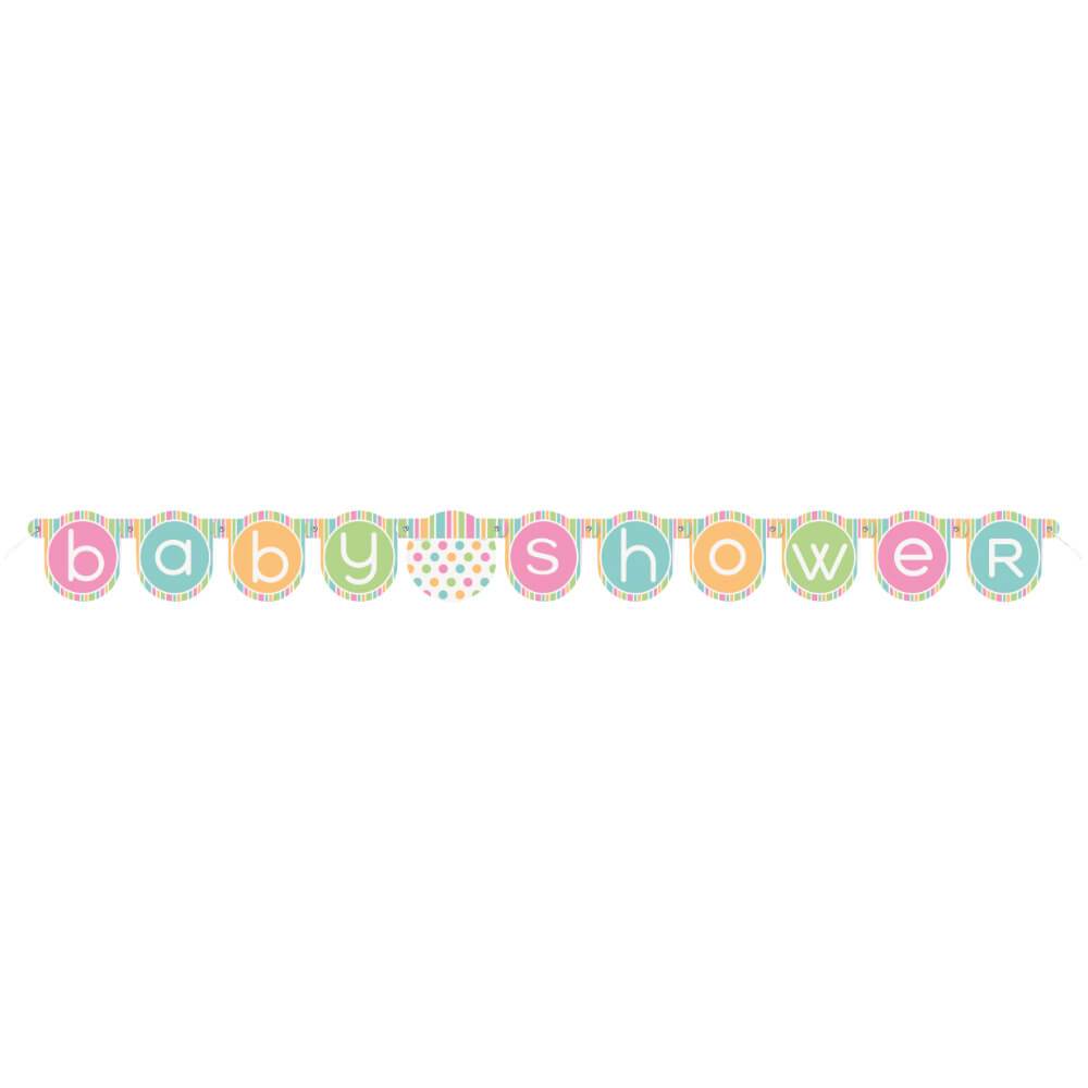 Large Jointed Banner, Pastel Baby Shower 