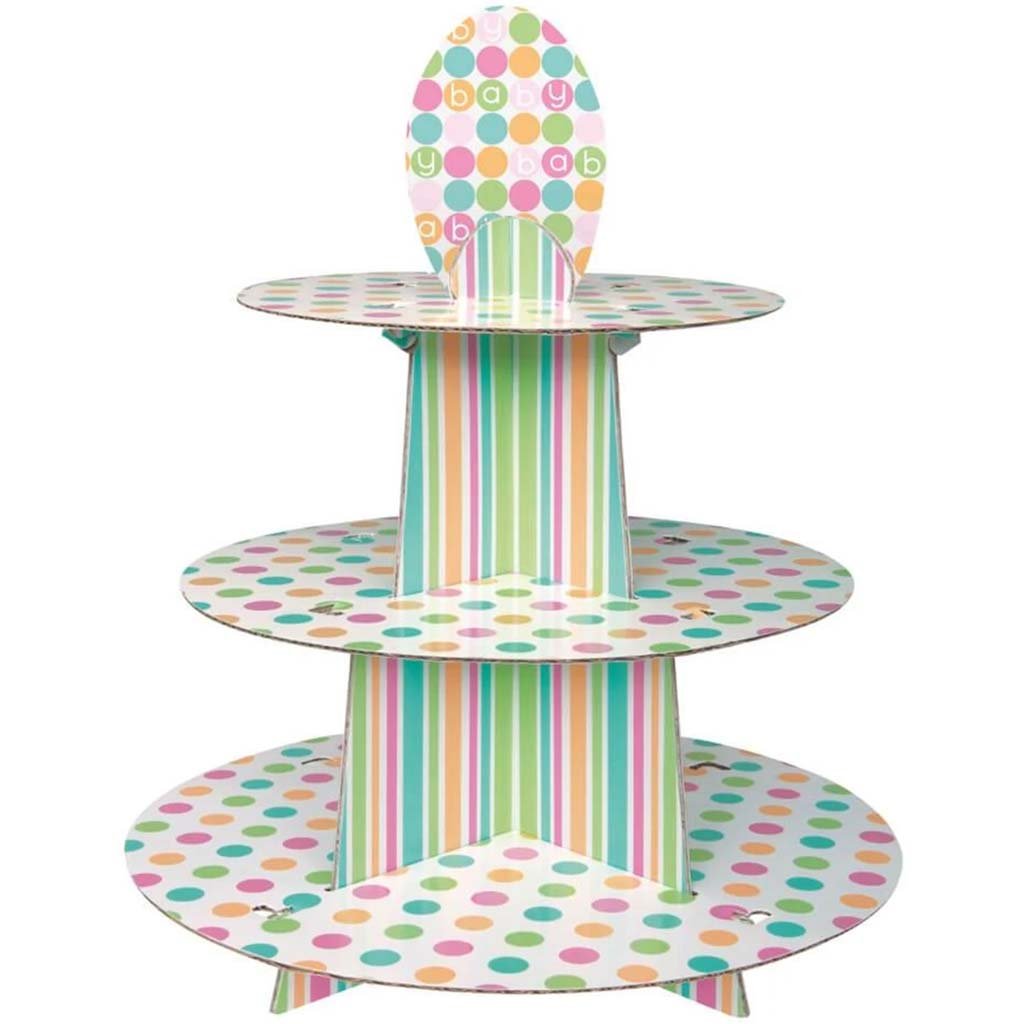 Pastel Baby Shower Cupcake Stand 