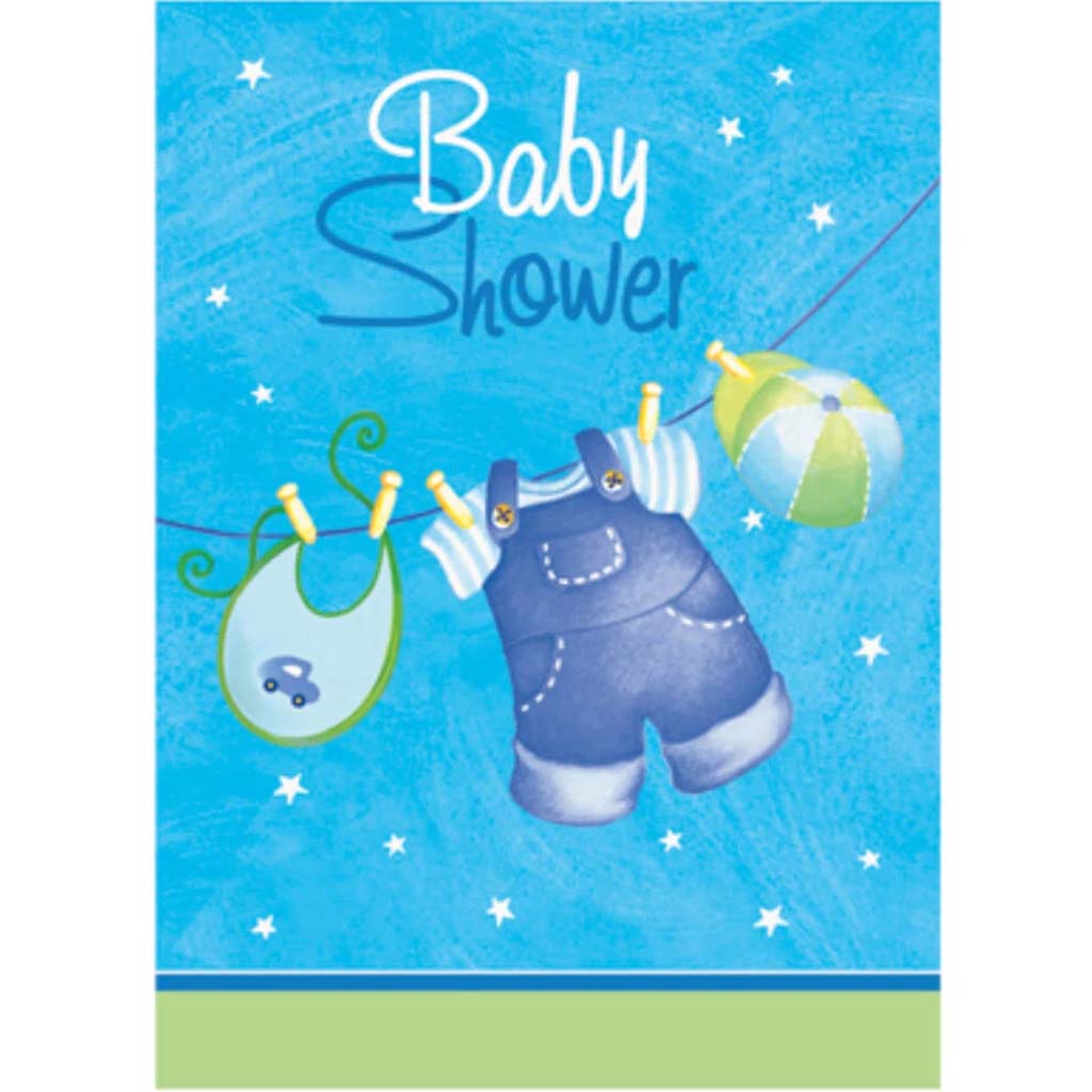 Blue Clthln Baby Shower Invitation, 8ct 