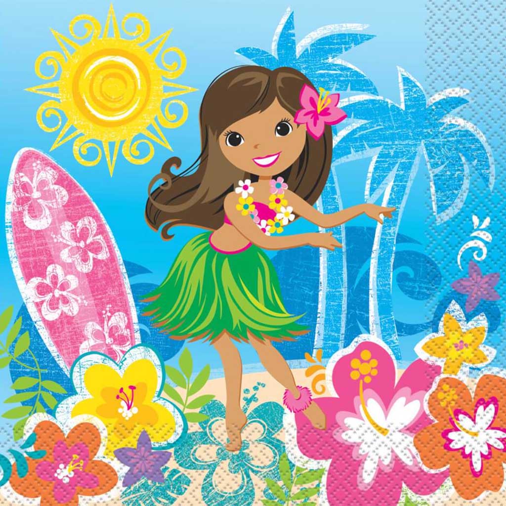 Hula Beach Party Lunch Napkins, 16ct 