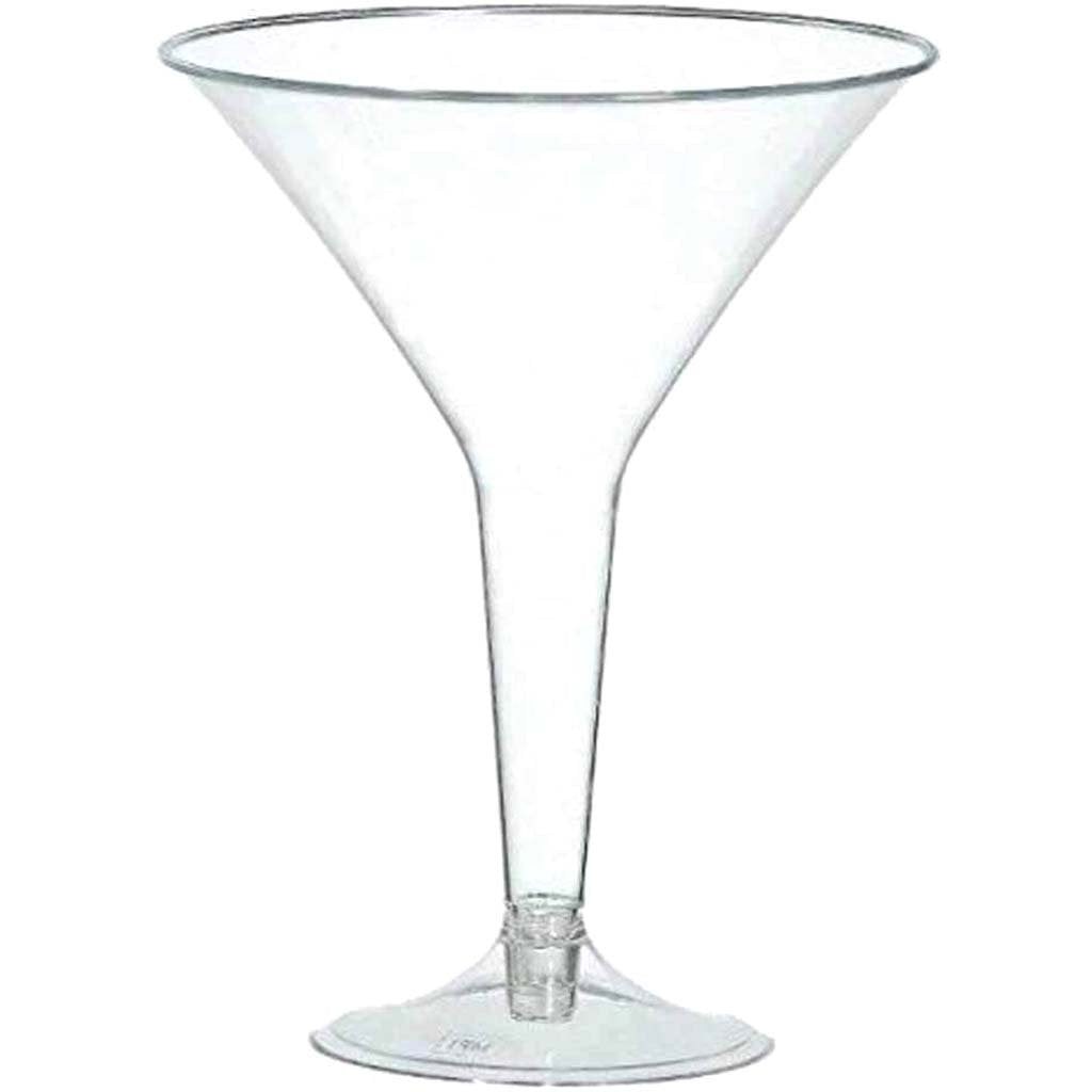 Clear Plastic Martini Glass 8oz, 4ct 