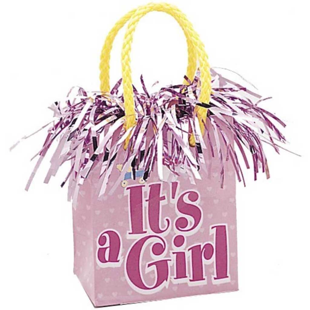 It's A Girl Balloon Weight Gift Bag