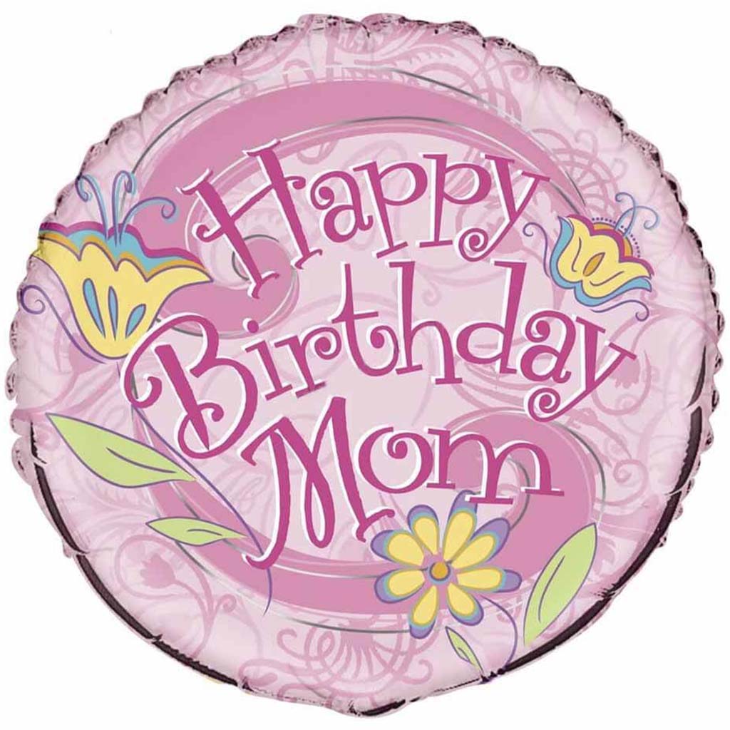 Happy Birthday Mom Foil Balloon 18in 