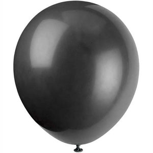 Latex Balloon 12in, Jet Black 