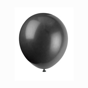 Latex Balloon 12in, Jet Black