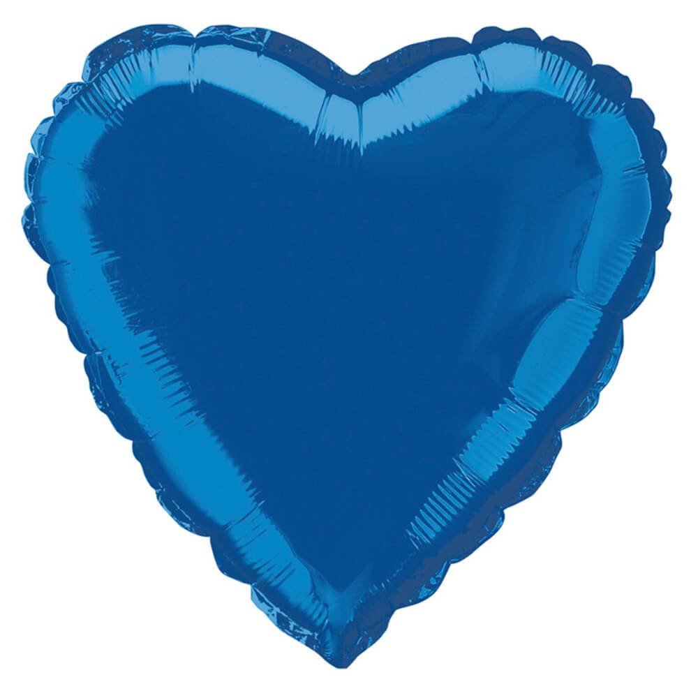 Heart Solid Color Foil Balloon, 18in Royal Blue 