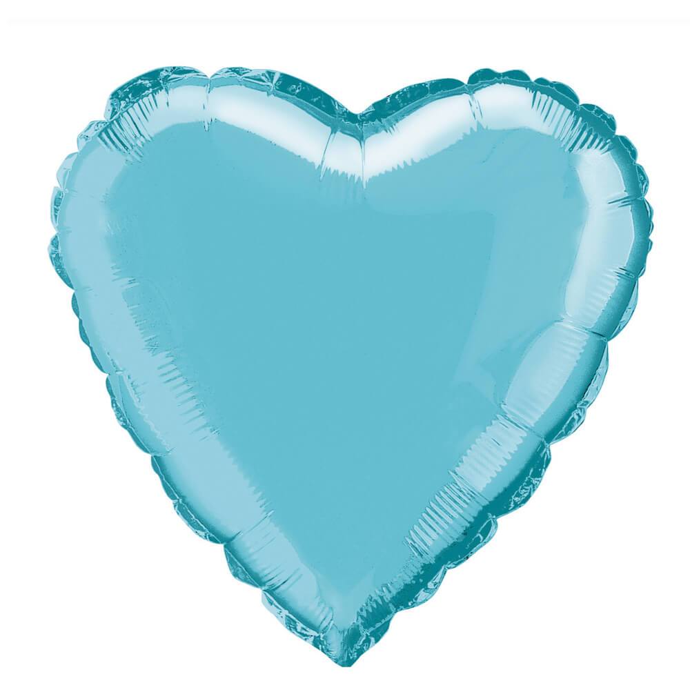 Heart Solid Color Foil Balloon, 18in Baby Blue 