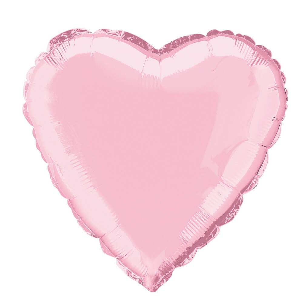 Heart Solid Color Foil Balloon, 18in Pastel Pink 