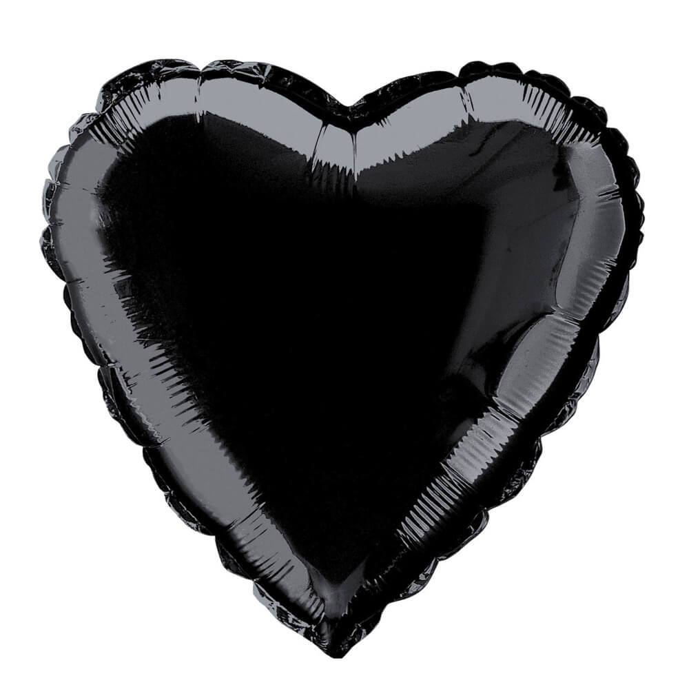 Heart Solid Color Foil Balloon,18in Black 