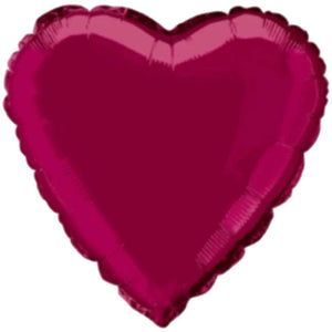Heart Solid Color Foil Balloon, 18in Burgundy 