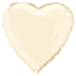 Heart Solid Color Foil Balloon, 18in Ivory 