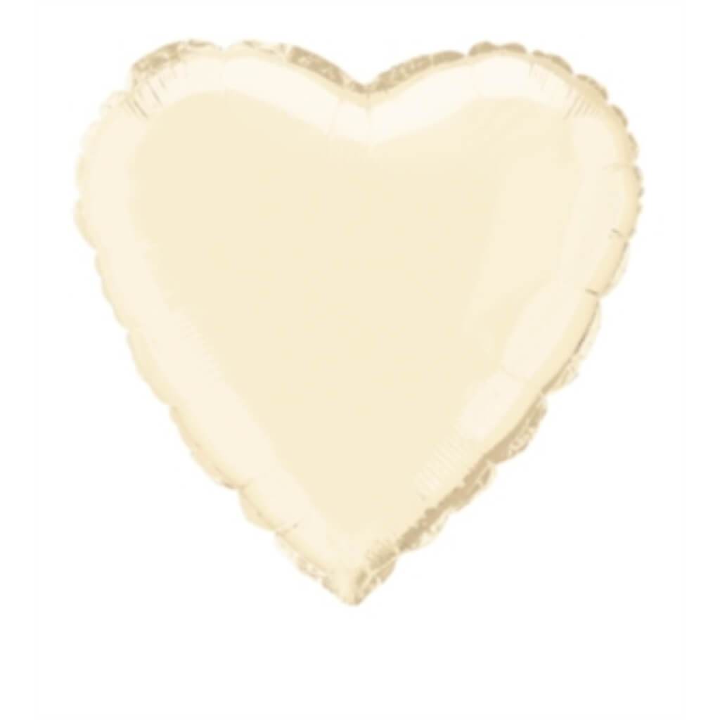 Heart Solid Color Foil Balloon, 18in Ivory 