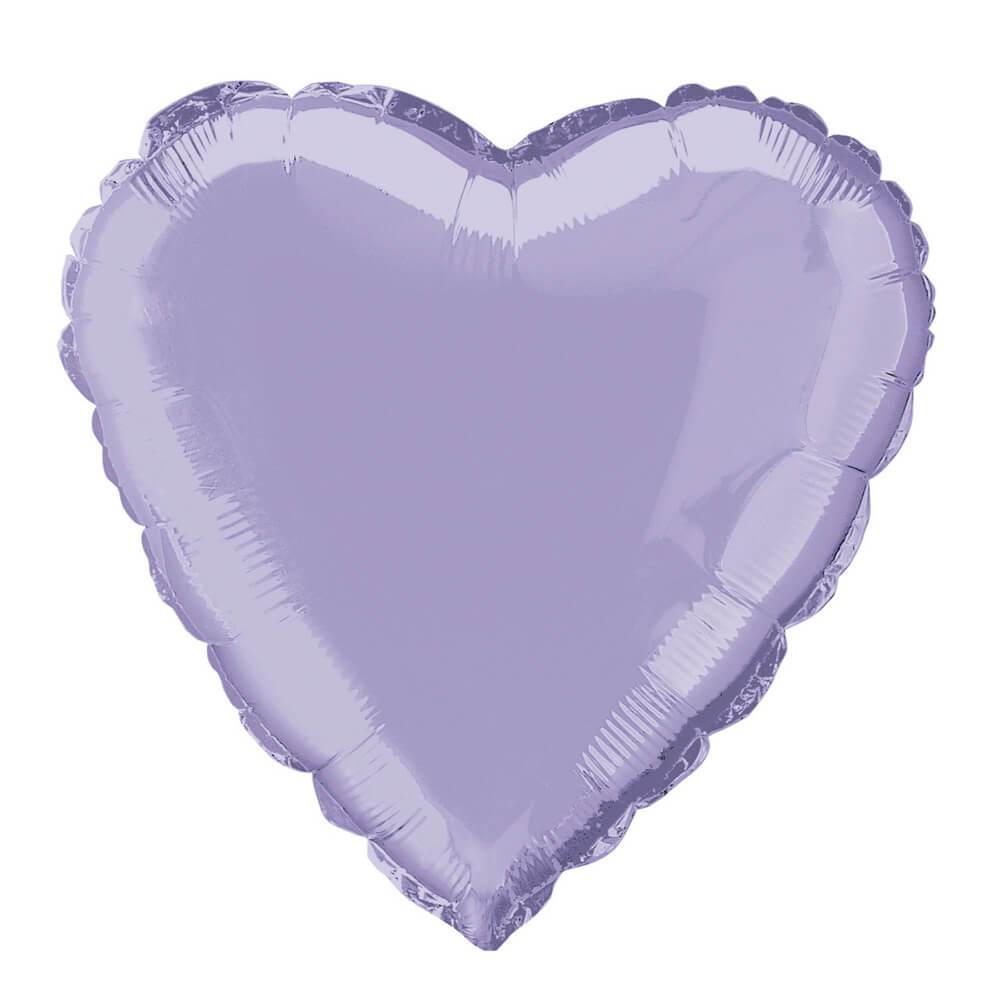 Heart Solid Color Foil Balloon, 18in Lavender 